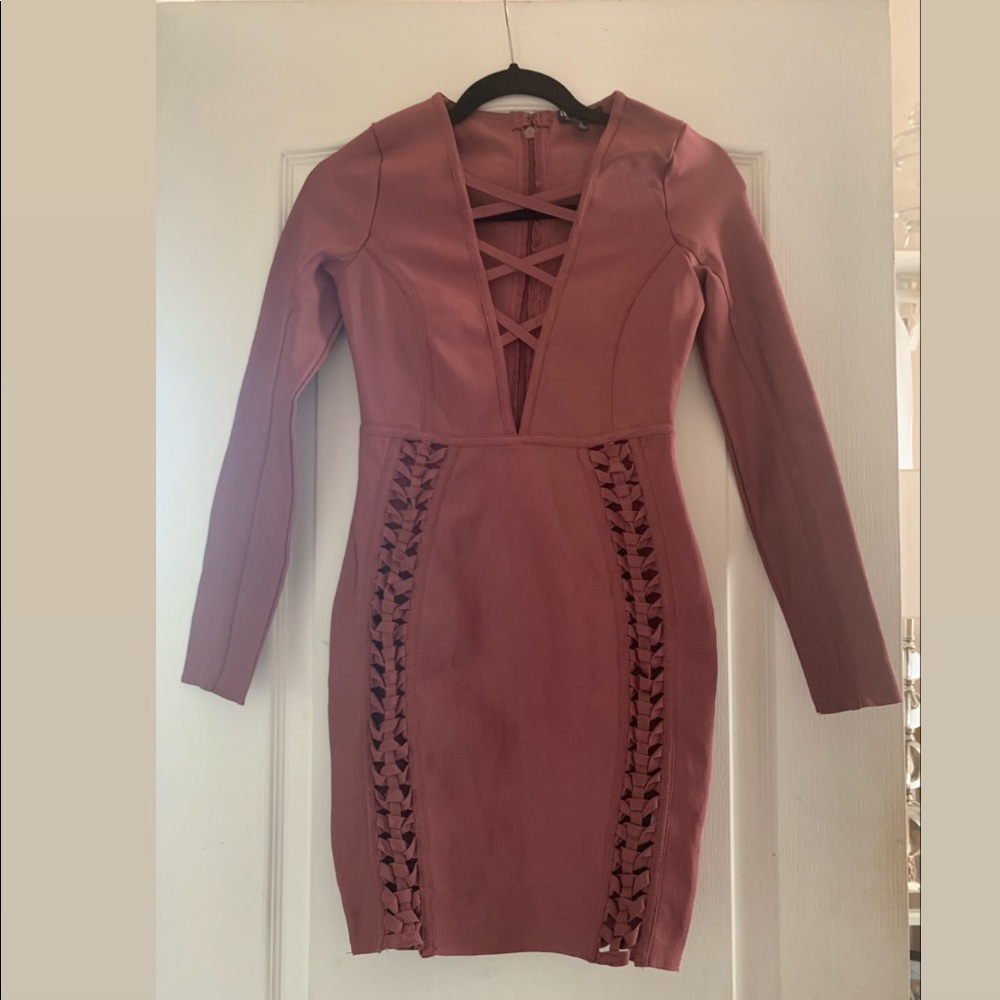 Plum colored bandage dress